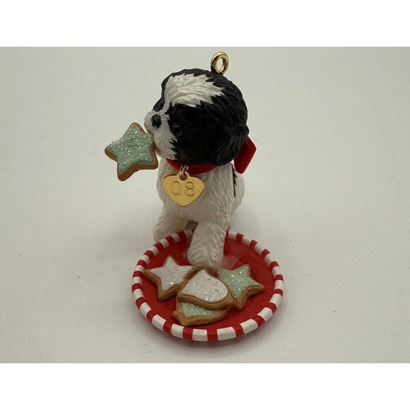 2008 Hallmark Puppy Love 18th Dog Series Shih Tzu Christmas Ornament Cookies - Picture 4 of 15